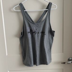 Under Armour Gray criss-cross Strap Graphic Tank Top